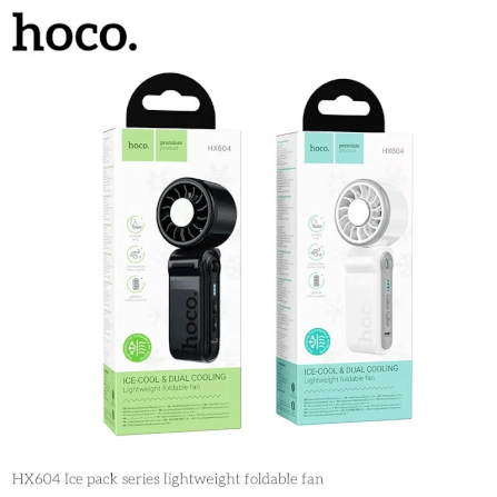 พัดลมพกพา HOCO HX604 สีดำ พร้อมแผ่นทำความเย็น พับได้ 90° ความเร็วมอเตอร์ 10000 RPM แบตเตอรี่ 3000MAH_10